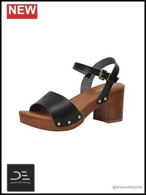 Faux Wood Sandal with Memory Foam Insole & LiteSole, Slides, Wide Widths